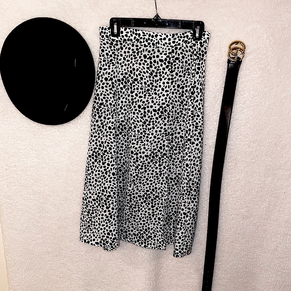 Cow Print Long Skirt
